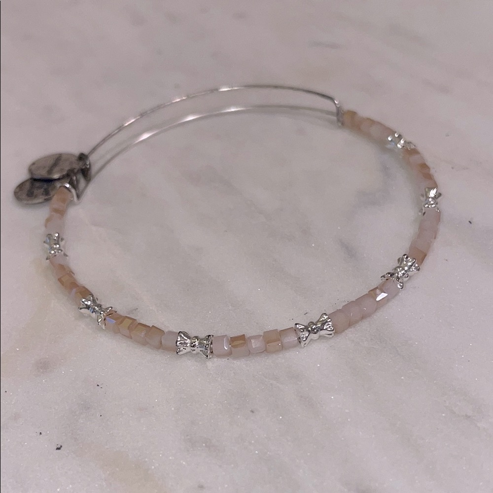 Alex and Ani Rose Gold Beaded Bracelet with Bows